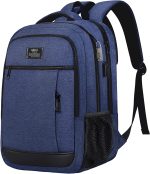 QINOL Travel Laptop Backpack Anti-Theft Work Bookbags With Usb Charging Port, Water Resistant 15.6 Inch College Computer Bag for Men Women, Black